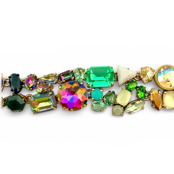 J. Crew Brulee Ombre Multicolor Rainbow Gemstone Bracelet - Picture 6 of 8